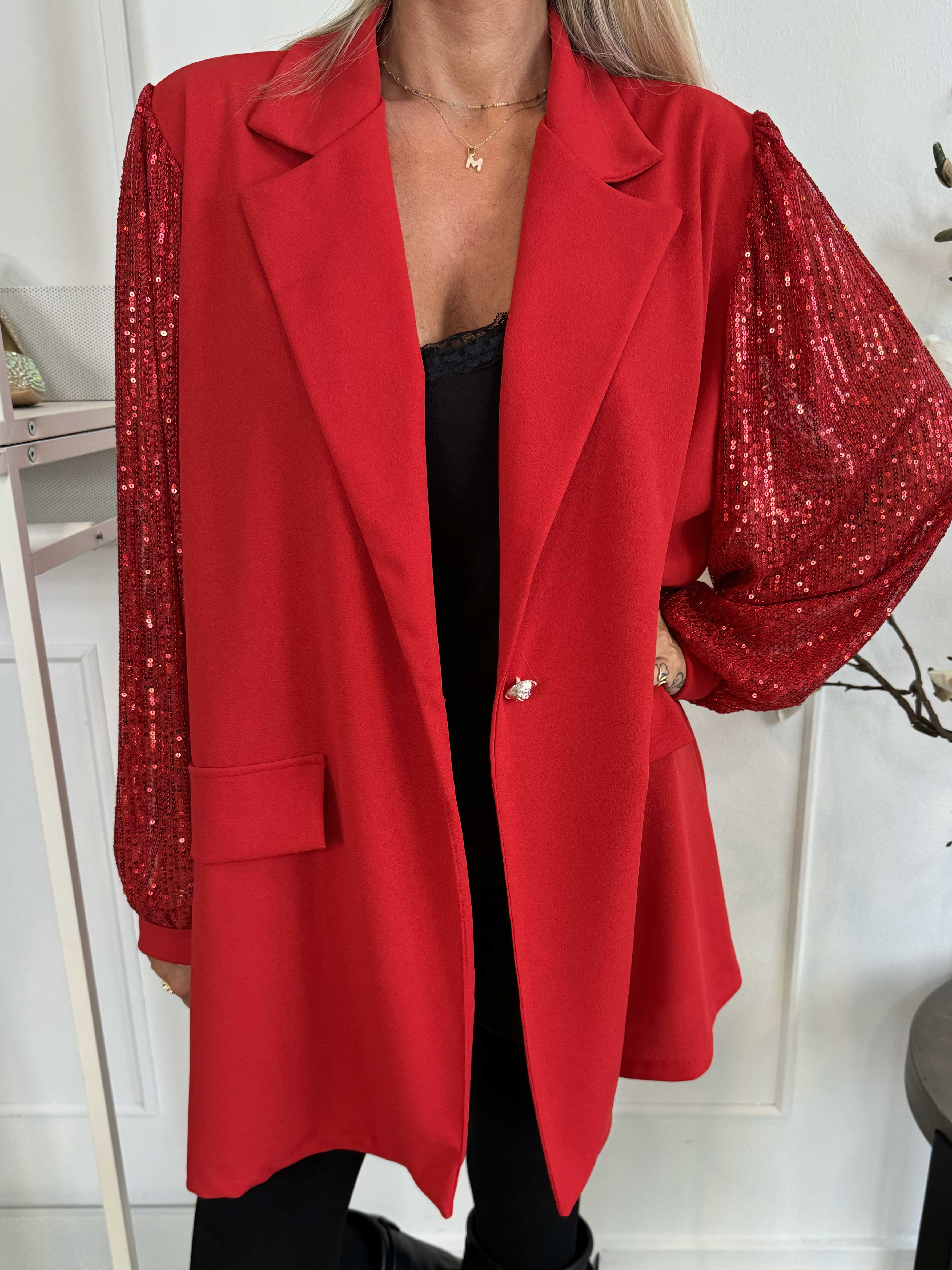 Kata - Oversized blazer med pailletærmer (bestseller)